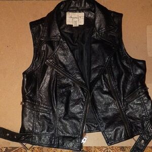 American Rag Black Leather Vest